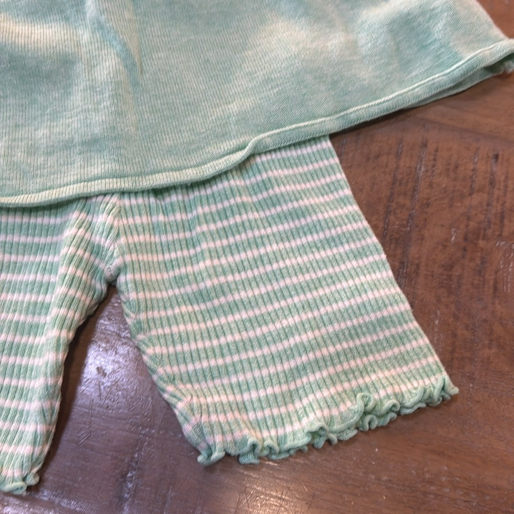 Zara Baby Green Dress and Striped Pants Set - Picture 3 of 4
